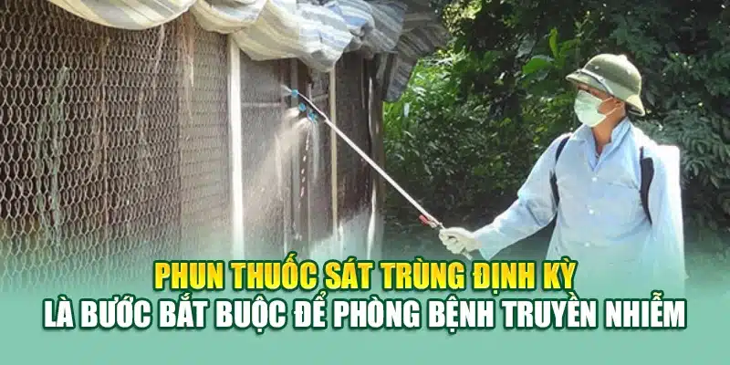 Phun thuốc sát trùng định kỳ là bước bắt buộc để phòng bệnh truyền nhiễm